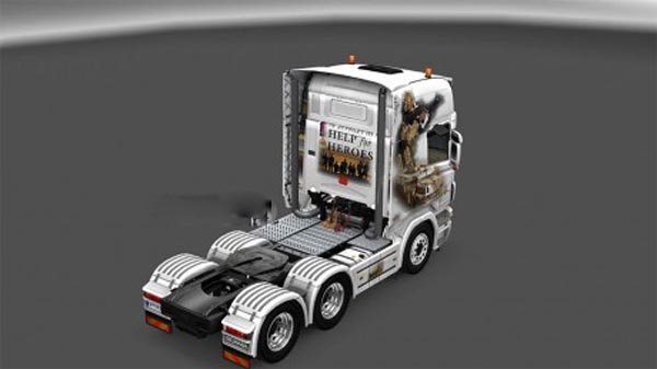 Help For heroes Scania R 2008 Skin ANY COLOR 